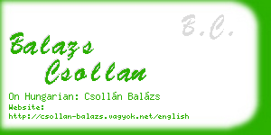 balazs csollan business card